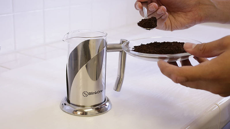 BlinkOne French Press: Single, Double and Up-to Three Serve Cup Espresso Coffee Maker (12 Oz)