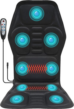 Seat Massager,Vibrating Back Massager for Chair Massage Cushion ,9 Nodes to Relieve Stress Pain, Home Office,Christmas Gifts Women/Men/Mom/Dad (Black)