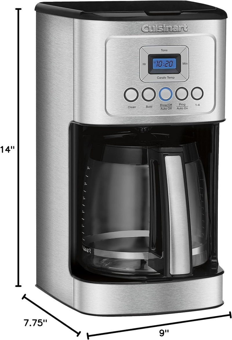 Cuisinart Coffee Maker, 14-Cup Glass Carafe, Fully Automatic for Brew Strength Control & 1-4 Cup Setting, Stainless Steel, DCC-3200P1