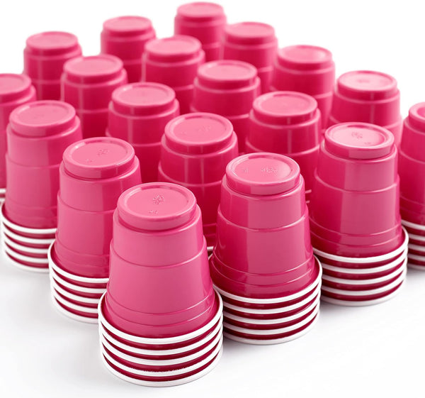 Pink Plastic Shot Cups, 100ct 2oz, Hot Pink Party Cups, Bachelorette Party, Birthday Party Cups, Jello Shots, Baby shower, Hot Pink Party favors, Pink Party, Party Shot Glasses
