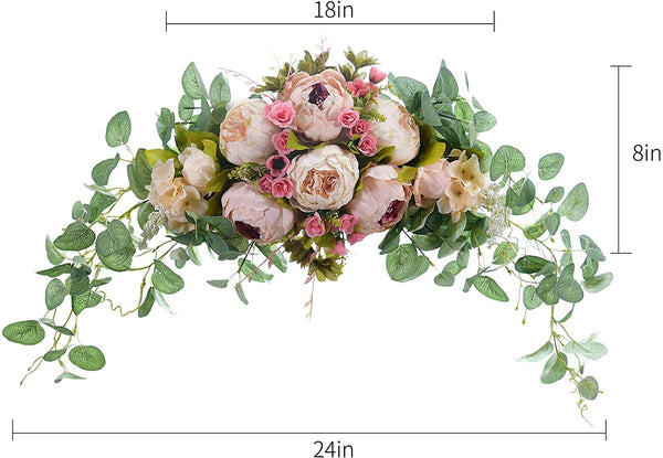 Artificial Wedding Arch Floral Decoration - Peony and Eucalyptus Swag Garland
