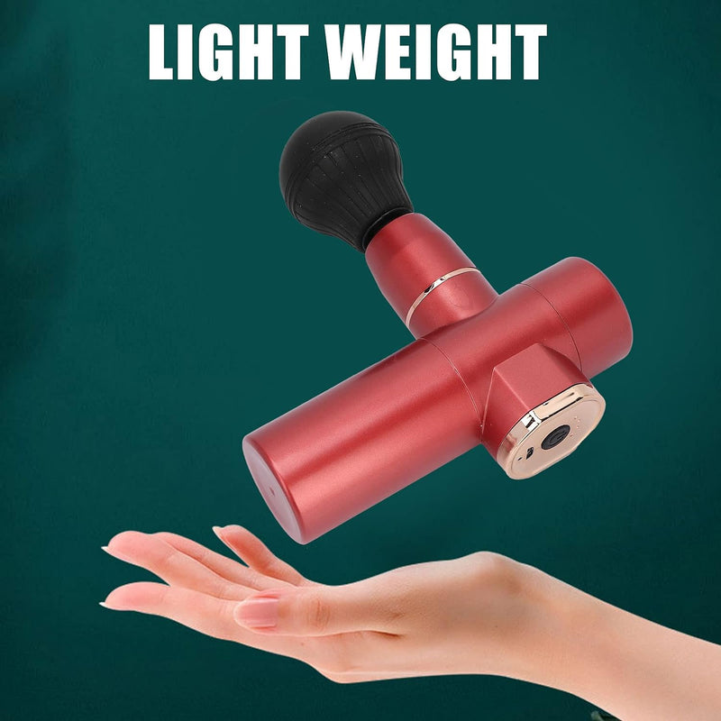 Massage Gun, Mini Portable Muscle Massage Gun, Noise-Reduction Deep Tissue Electric Percussion Massager, Massager for Athletes, Ideal for Neck Shoulder Foot(red)