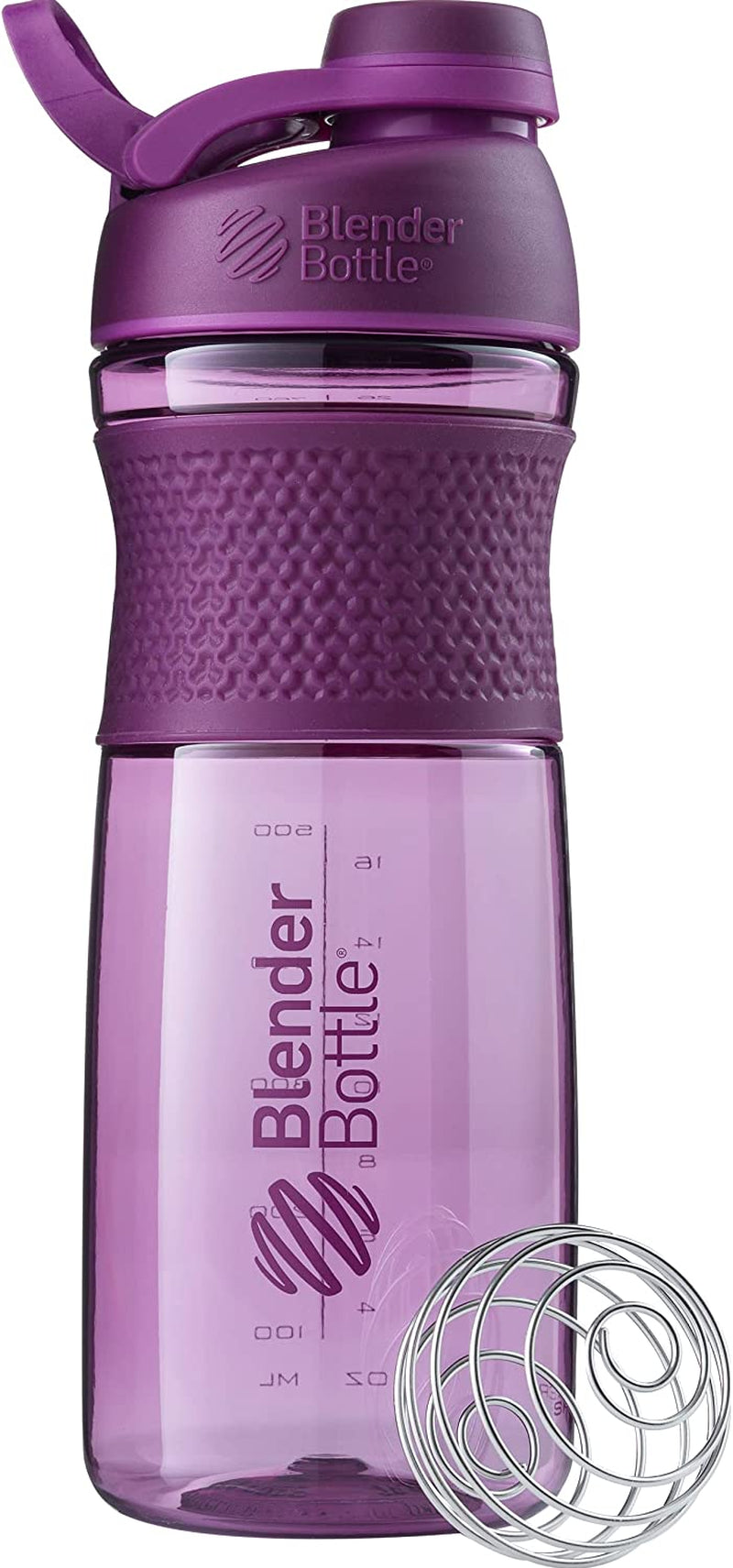 BlenderBottle SportMixer Shaker Bottle Perfect for Protein Shakes and Pre Workout, 20-Ounce, Plum