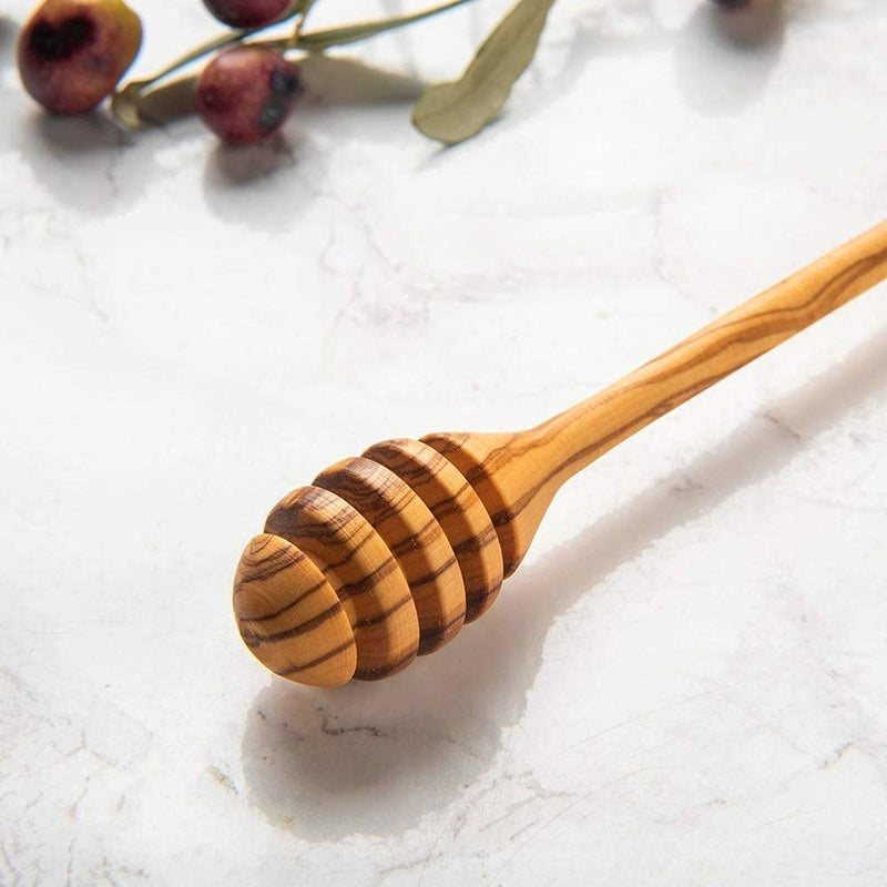 Honey Dipper, Olive Wood Honey Stick, Handcrafted Honey Spoon 7.3-Inches