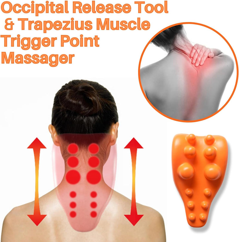 zeencare Occipital Release Tool for Neck, Trapezius Muscle Massager for Headache Suboccipital Shoulder Back Trigger Point Pain Relief