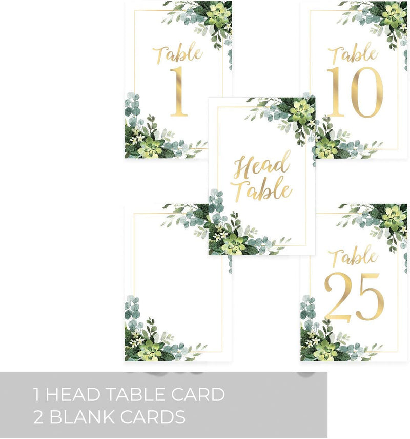 Lush Greenery Wedding Table Numbers / 28 Wedding Table Number Cards