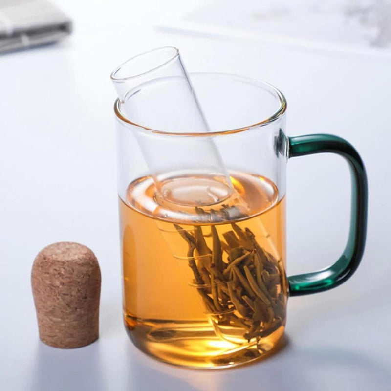Glass Tea Infuser - Tea Strainer for Loose Leaf Tea, Glass And Cork Tea Infuser for All Type Of Tea Infusers For Loose Tea & Tea Flower, Tea Diffusers For Loose Tea
