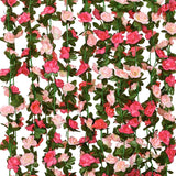 10 Pack 82 FT Artificial Flower Garland Fake Rose Vine Faux Silk Floral Hanging Ivy for Wedding Arch Photo Booth Backdrop Party Background Wall Garden Outdoor Decor
