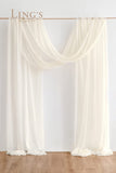 32Ft Extra Long Wedding Arch Backdrop Decorations 2 Panels Arch Drapping Fabric Wrinkle-Free - Ivory