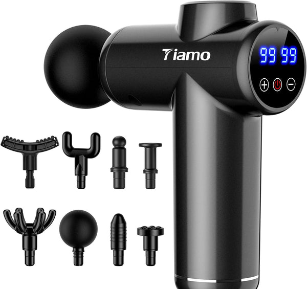 Tiamo Massage Gun, Massage Gun deep Tissue, Massage Gun for Exercising Pain Relief 99 Speeds with 8 Heads, Electric Back Massagers for Pain Relief