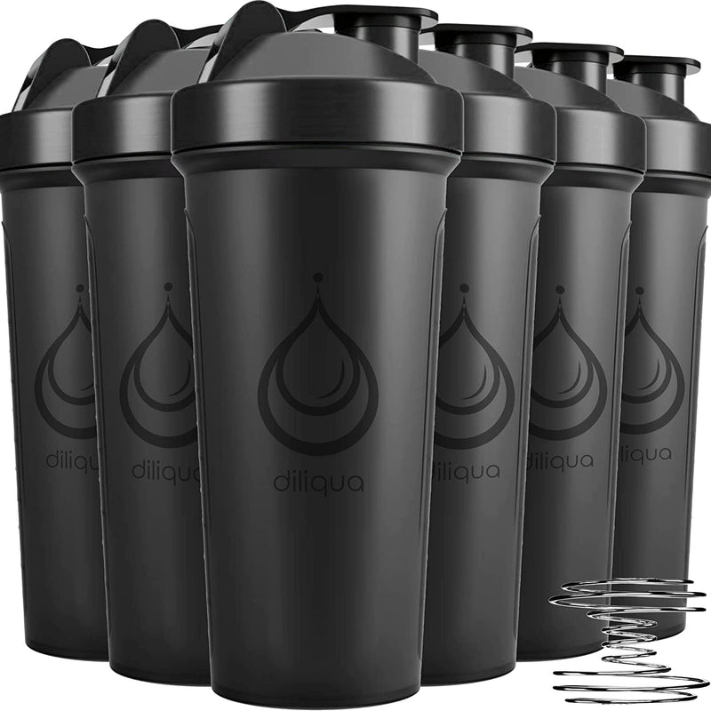 diliqua -4 PACK- 28 oz Shaker Cups for Protein Mixes, BPA-Free & Dishwasher Safe, 4 large Blender Shaker Bottle Pack
