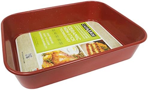 CasaWare NonStick Ceramic Lasagna and Roaster Pan 13 x 10 x 3 inches Silver Granite