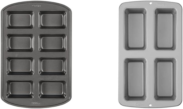 Non-Stick Mini Loaf Pan - 8-Cavity 152 IN x 95 IN x 16 IN Gray by Wilton