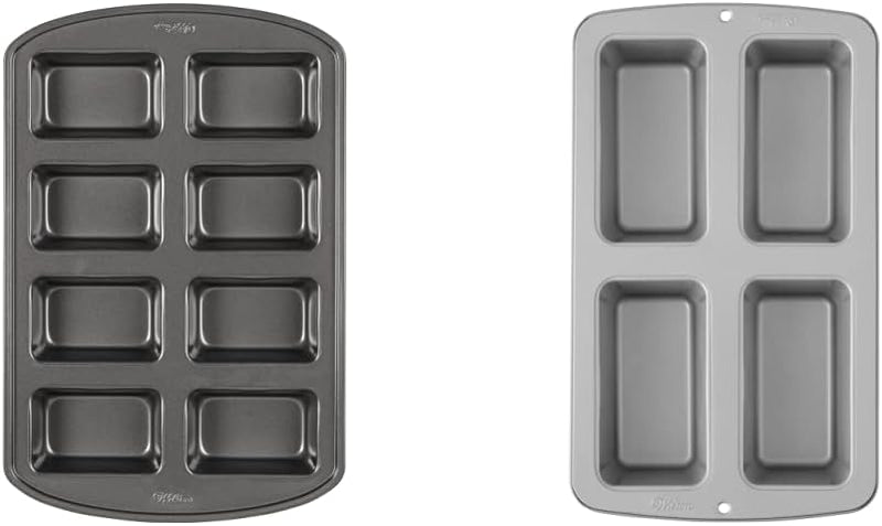 Non-Stick Mini Loaf Pan - 8-Cavity 152 IN x 95 IN x 16 IN Gray by Wilton