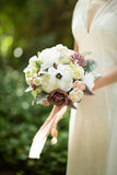Standard Round Bridal Bouquets in Dusty Rose & Cream