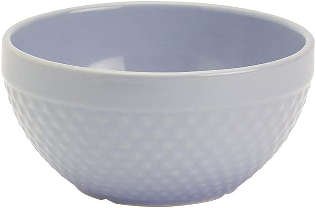 Tabletops Gallery Hobnail Style 4 Piece Classic White Stoneware Nesting Mixing Bowl Set for Baking and Cooking