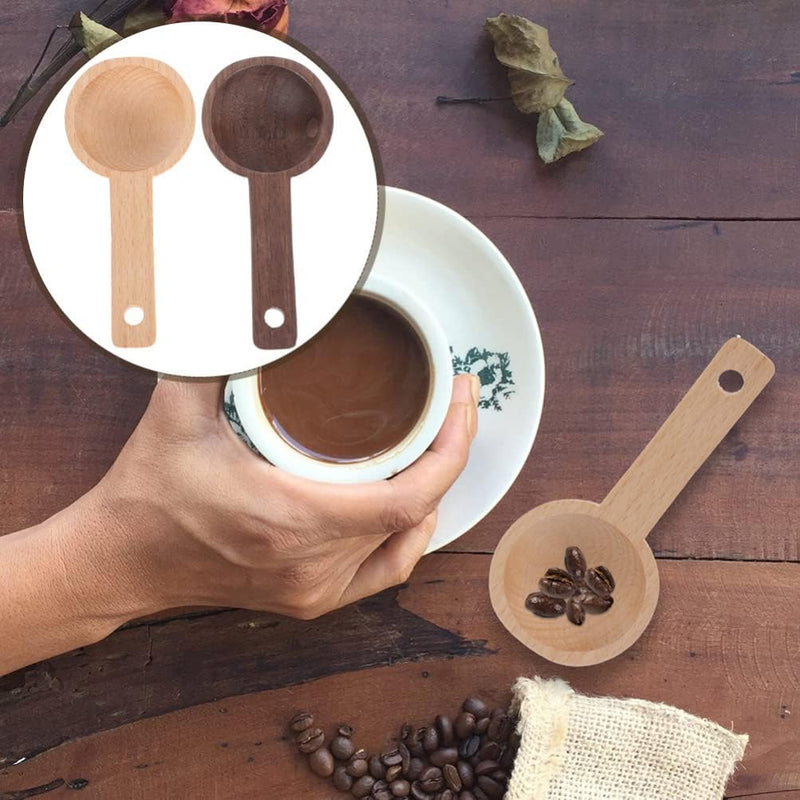 Kichvoe 2Pcs coffee bean spoon wooden scoop scoops for canisters wooden tea scoops ground coffee scoops tablespoon woden coffee scoop coffee ground coffee wood spoon milk concentrate