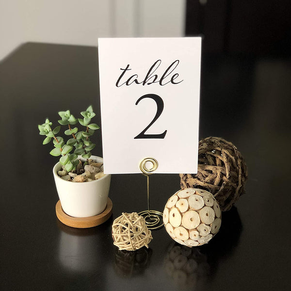 Black Wedding Table Numbers, 1-25, Centerpiece Decorations, Double Sided 4X6, Numbers 1-25 and Head Table Card Included, for Table Number Holders