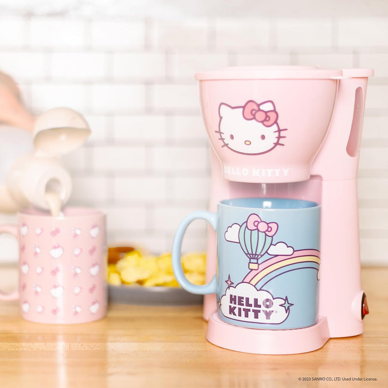 Uncanny Brands Hello Kitty Coffee Maker Gift Set with 2 Mugs