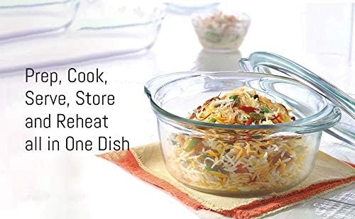 3-Piece Glass Casserole Bakeware Set - Durable  Microwave Safe