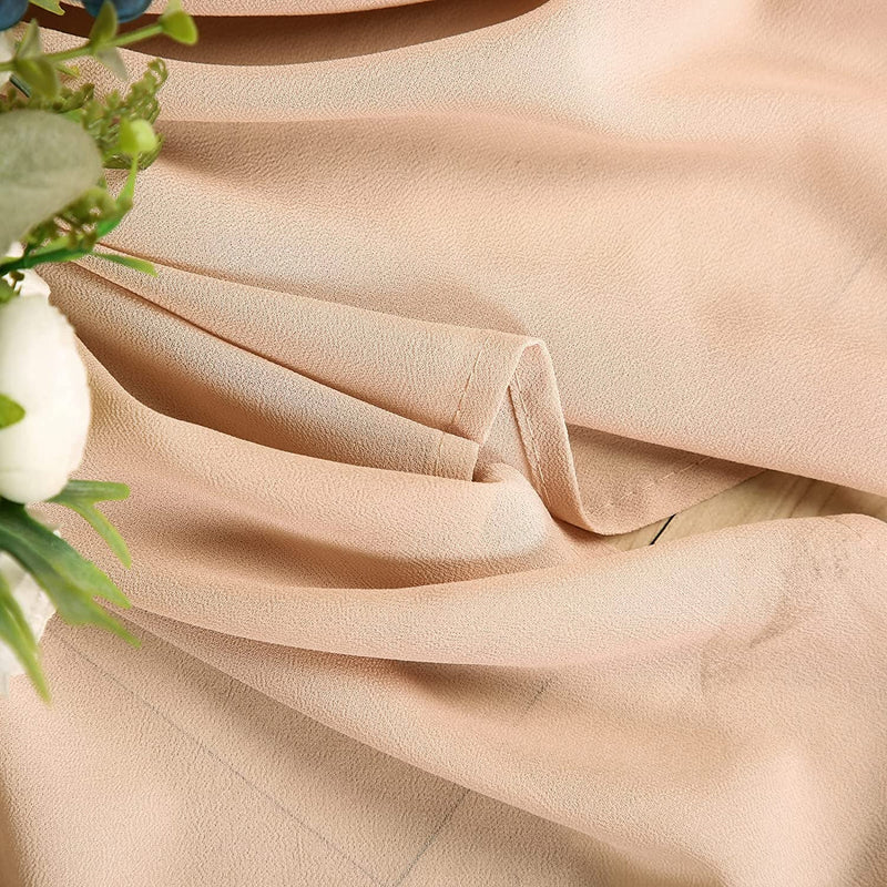 Characters 2 Panels Chiffon Drapes for Wedding Arch Backdrop Party  Ceremony Decoration 27 X 216 Inch Nude