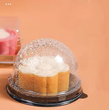 100 Pack 2 Inch Clear plastic mini cake box muffins cookies dome wedding birthday gift (black)