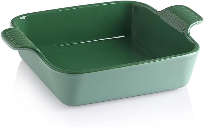 Ceramic Baking Dish with Double Handles 22oz - Small Rectangular Pan for Cooking Brownies and More