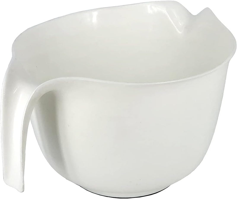 3-Quart Glad Mixing Bowl with Pour Spout and Non-Slip Base - White