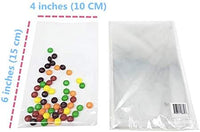 100 Pcs 10 in x 6 in Clear Flat Cello Cellophane Treat Bags Good for Bakery, Cookies, Candies,Dessert(by Brandon)1.4mil.Give Metallic Twist Ties!