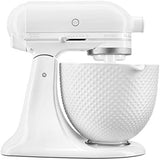 Glass Bowl Compatible With KITCHENAID 4.5/5 QT Tilt-Head Stand Mixer,with Measurement Markings,Allows Placing it in the Microwave and Refrigeratr