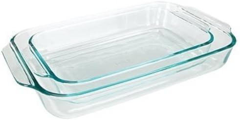 Pyrex Basics Glass Baking Dishes - 2 Piece Set Made in USA