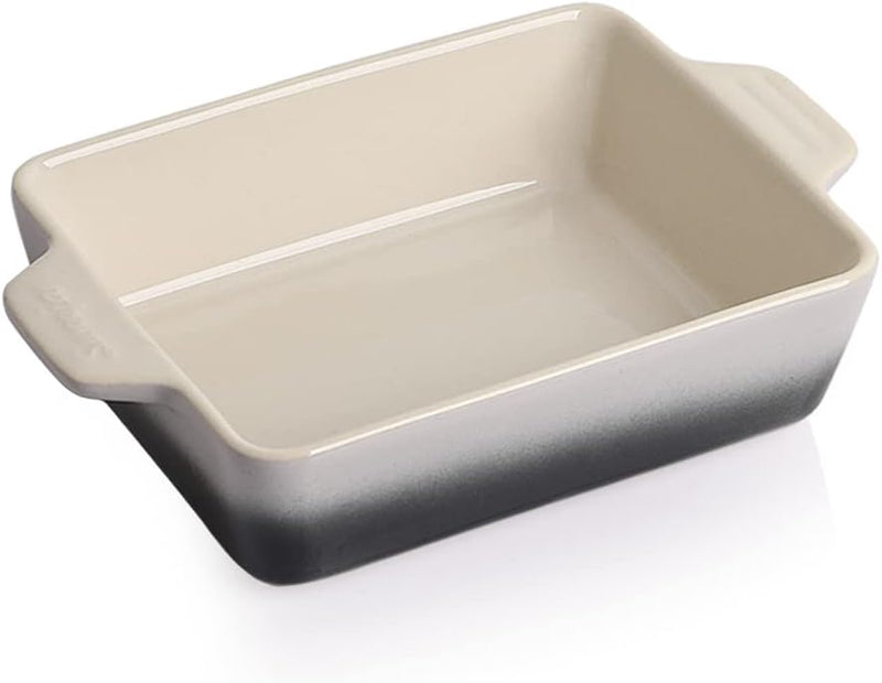 Ceramic Baking Dish with Double Handles 22oz - Small Rectangular Pan for Cooking Brownies and More