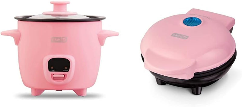 DASH Mini Rice Cooker Steamer - Nonstick Pot Keep Warm  Recipe Guide - Pink