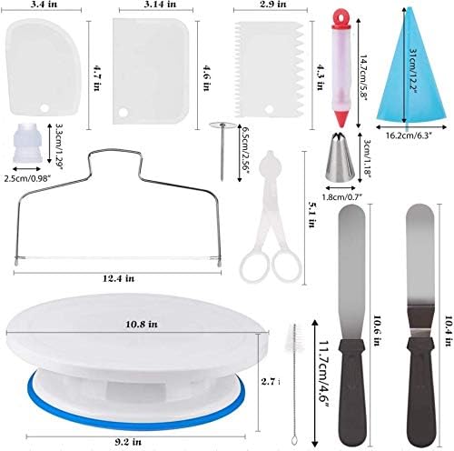 Baking Set for Beginners - 206 PCS Cake Decorating Supplies Kit with Turntable and Piping Tips - Cake Lovers Must-Have