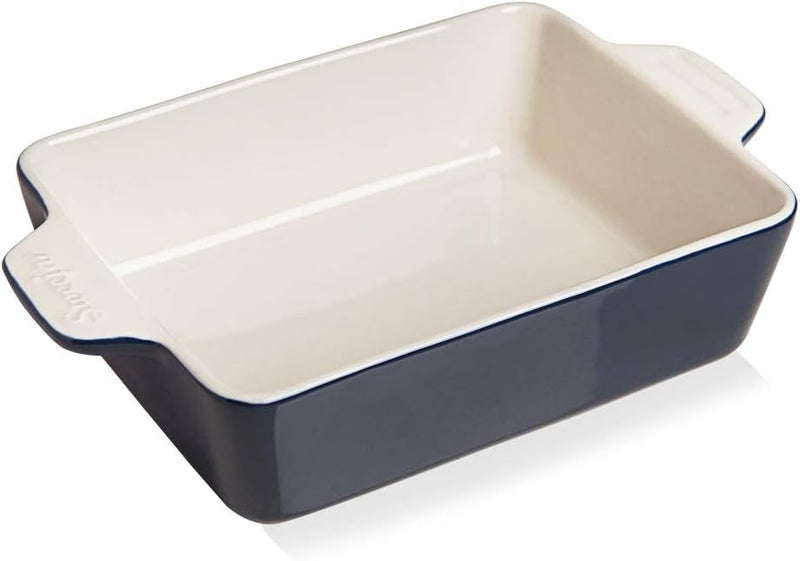 Ceramic Baking Dish with Double Handles 22oz - Small Rectangular Pan for Cooking Brownies and More