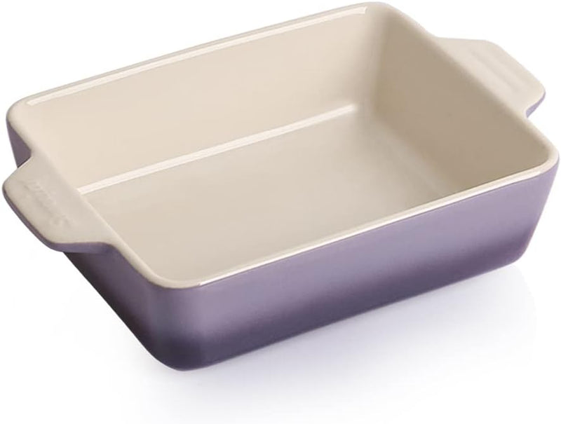 Ceramic Baking Dish with Double Handles 22oz - Small Rectangular Pan for Cooking Brownies and More