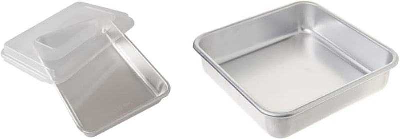 Natural Aluminum Cake Pan with Lid - Rectangle Silver 9x13