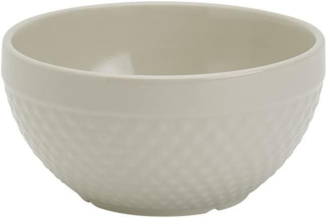 Tabletops Gallery Hobnail Style 4 Piece Classic White Stoneware Nesting Mixing Bowl Set for Baking and Cooking