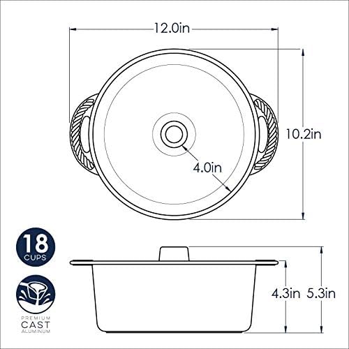 Nordic Ware Angel Food Cake Pan - 18 Cup Capacity - Graphite