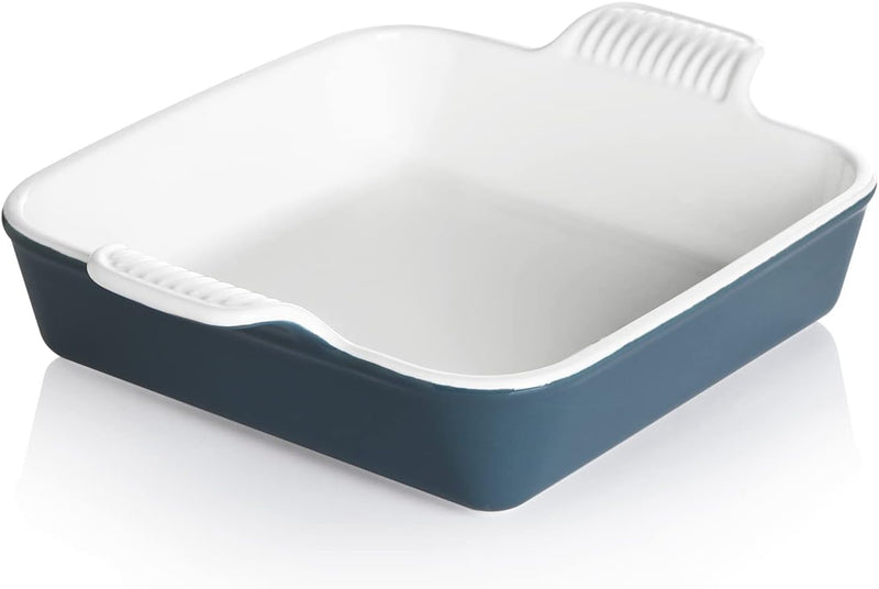 Ceramic Baking Dish with Double Handles 22oz - Small Rectangular Pan for Cooking Brownies and More