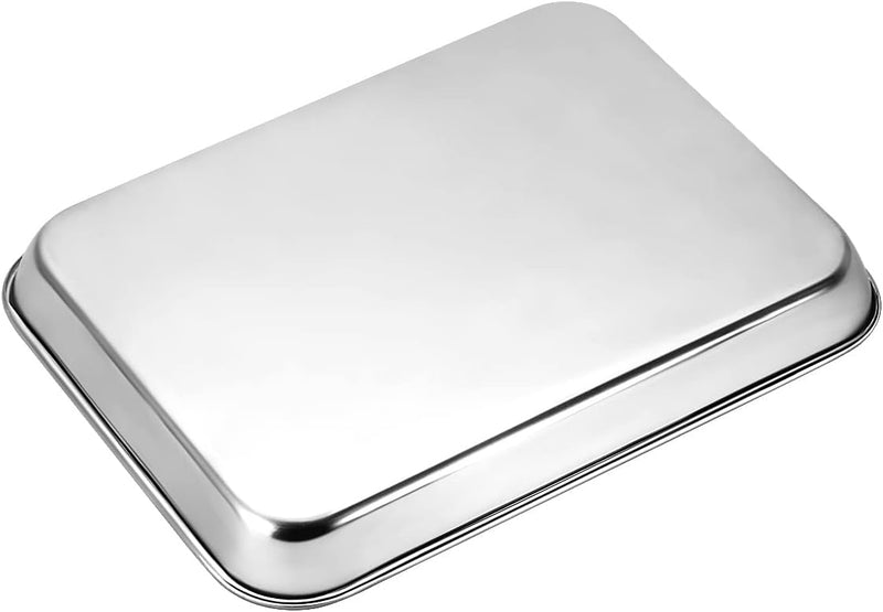 Stainless Steel Baking Sheet Set - 2 Pack Non-Toxic  Heavy Duty Mirror Finish 12x10x1 Dishwasher Safe