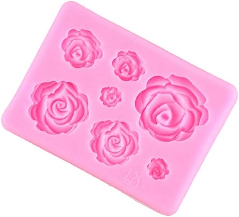 2PCS Rose Flowers Silicone Molds for Cake Decorating and Chocolate Fondant