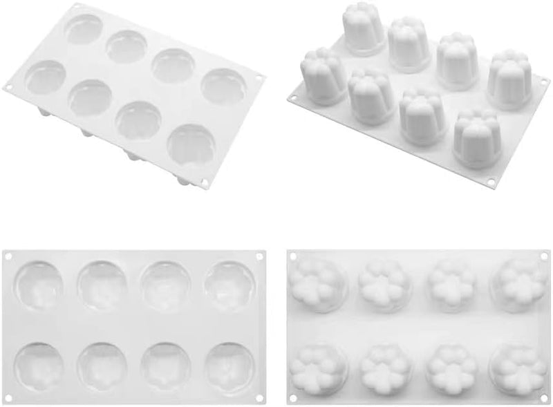 AFINSEA 3D Silicone Baking Molds for Cakes - 8-Cavity