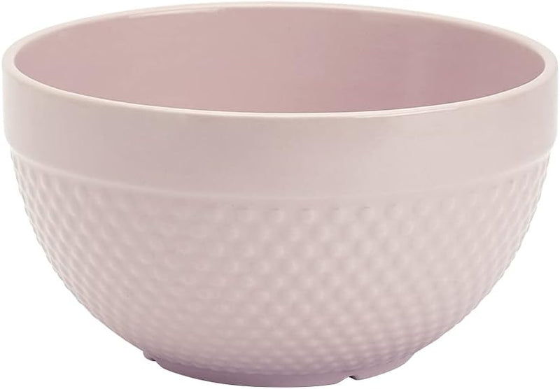 Tabletops Gallery Hobnail Style 4 Piece Classic White Stoneware Nesting Mixing Bowl Set for Baking and Cooking