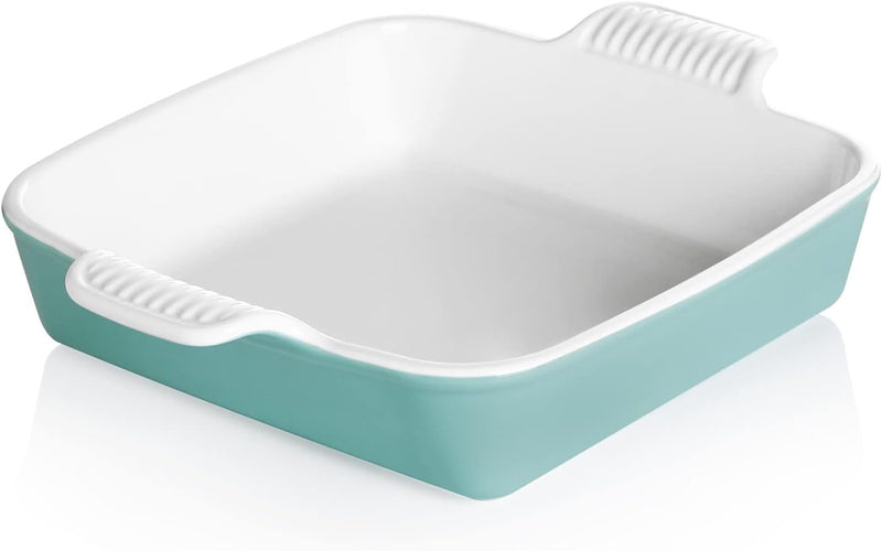 Ceramic Baking Dish with Double Handles 22oz - Small Rectangular Pan for Cooking Brownies and More