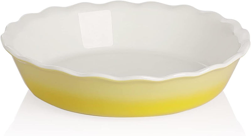 10 Round Ceramic Non-Stick Pie Pan for Baking - Green