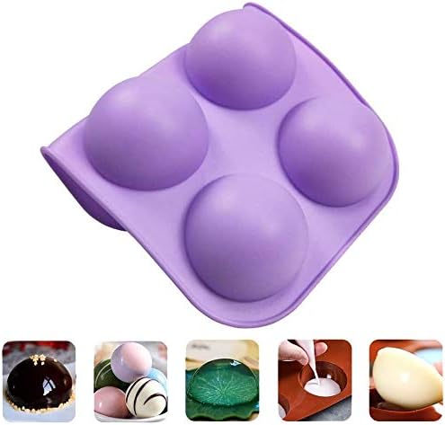 6-Cavity Silicone Mold for Hot Chocolate Bombs Cakes and Jellies - 2 Pack Purple