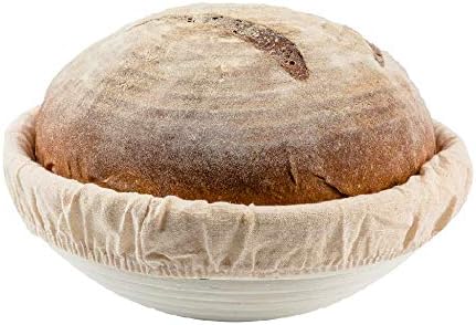 Round Bread Banneton Proofing Basket  Liner - Handmade Rattan Dough Rising Bowl - 9 inch