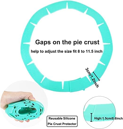 Adjustable Pie Crust Shield Protector - Silicone Baking Cover for Halloween Christmas Parties - Fits 8-115 Inches Pies