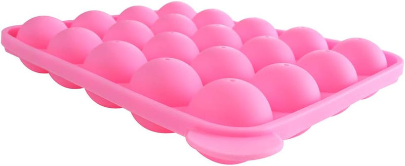 20-Cavity Silicone Cake Pop Mold with Sticks - Pink